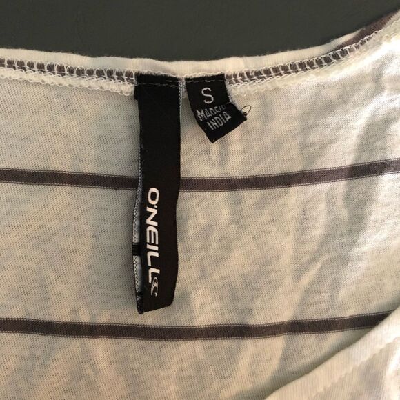 O’Neill Small Open Sided White&Grey Striped Shirt - Picture 3 of 4